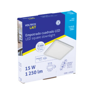 Luminario LED plafón 15W 6500K, ajustable, cuadrado, VOLTECK - Imagen 6
