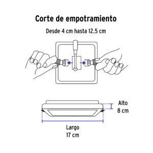 Luminario LED plafón 15W 6500K, ajustable, cuadrado, VOLTECK - Imagen 4