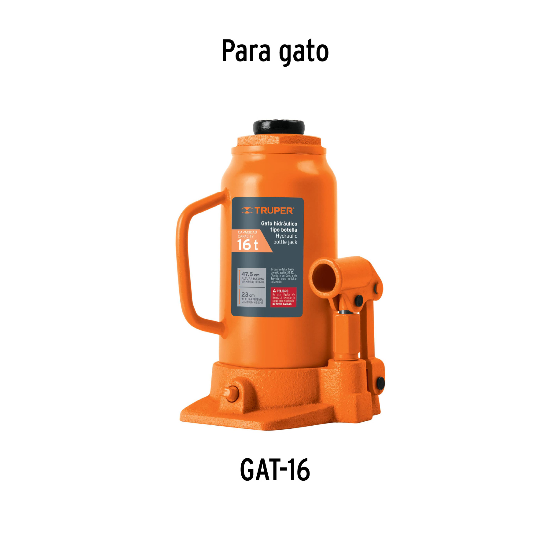 Empaques para gato hidráulico de botella de 16 Ton, TRUPER - Imagen 3