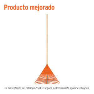 Escoba plástica para jardín, flexible, 22 dientes, mango 48' - Imagen 2