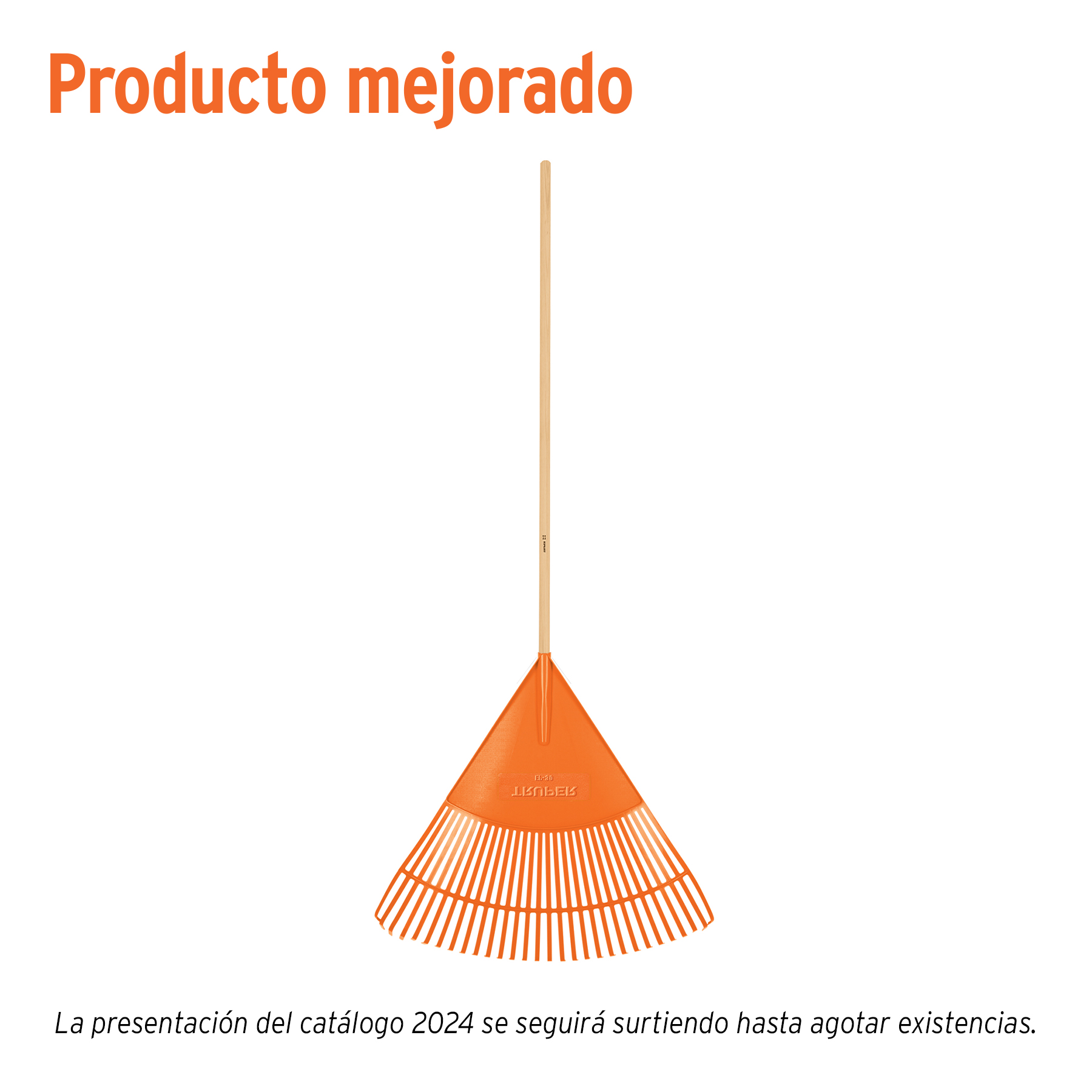 Escoba plástica para jardín, flexible, 30 dientes, mango 48' - Imagen 2