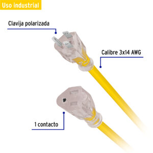 Extensión reforzada aterrizada 30 m 3x14 AWG, VOLTECK - Imagen 3