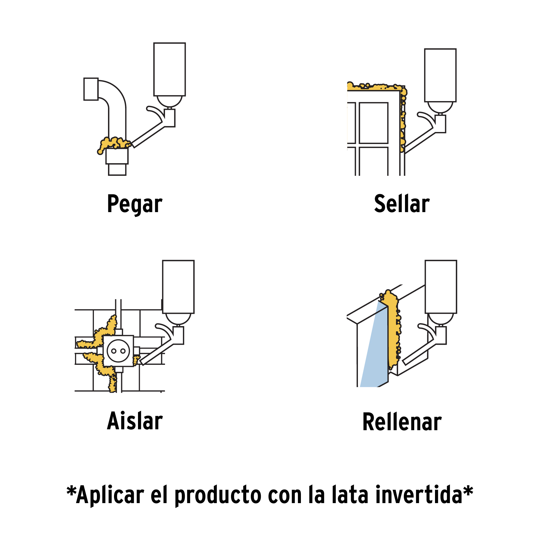 Espuma expansiva de poliuretano, 500 ml, TRUPER - Imagen 3