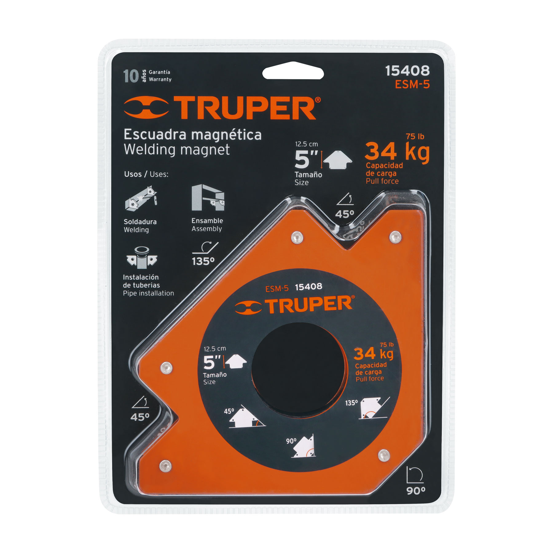 Escuadra magnética para soldar de 5', carga 34 kg, TRUPER - Imagen 5