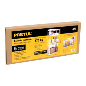 Estante metálico 5 repisas capacidad 35kg, 90x40x180, PRETUL - Imagen 6
