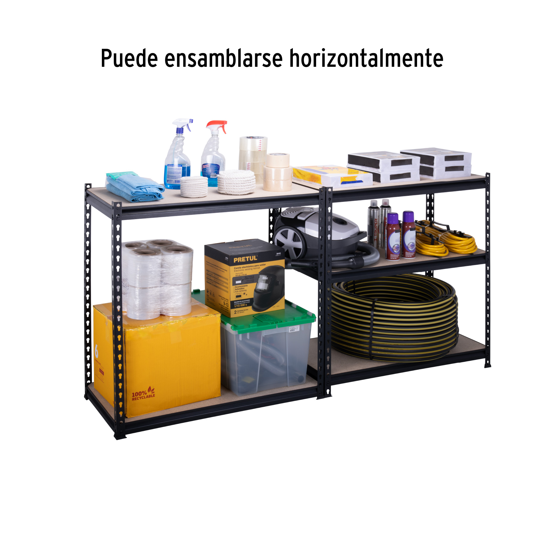 Estante metálico 5 repisas capacidad 60kg, 90x45x180, PRETUL - Imagen 5