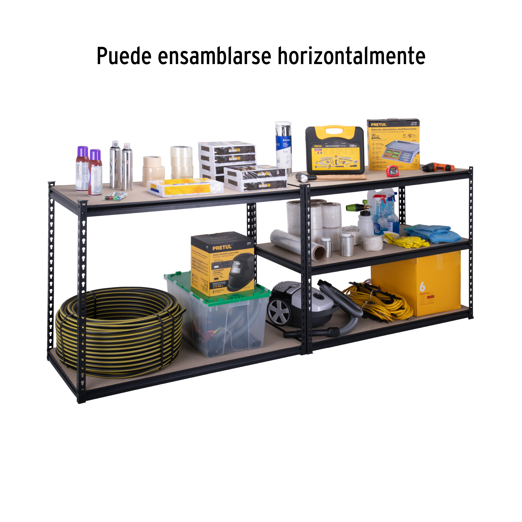 Estante metálico 5 repisas capacidad 60kg,120x60x180, PRETUL - Imagen 5