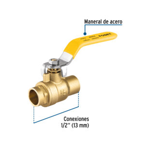 Válvula de esfera para gas, soldable, 1/2', alta presión - Imagen 3