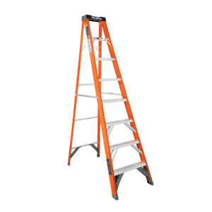 Escalera de tijera, tipo ll, 7 peldaños, fibra de vidrio - Imagen 2