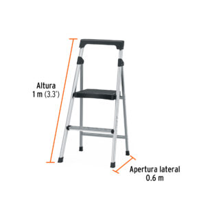 Escalerilla tubular plegable, 2 peldaños, aluminio, TRUPER - Imagen 4