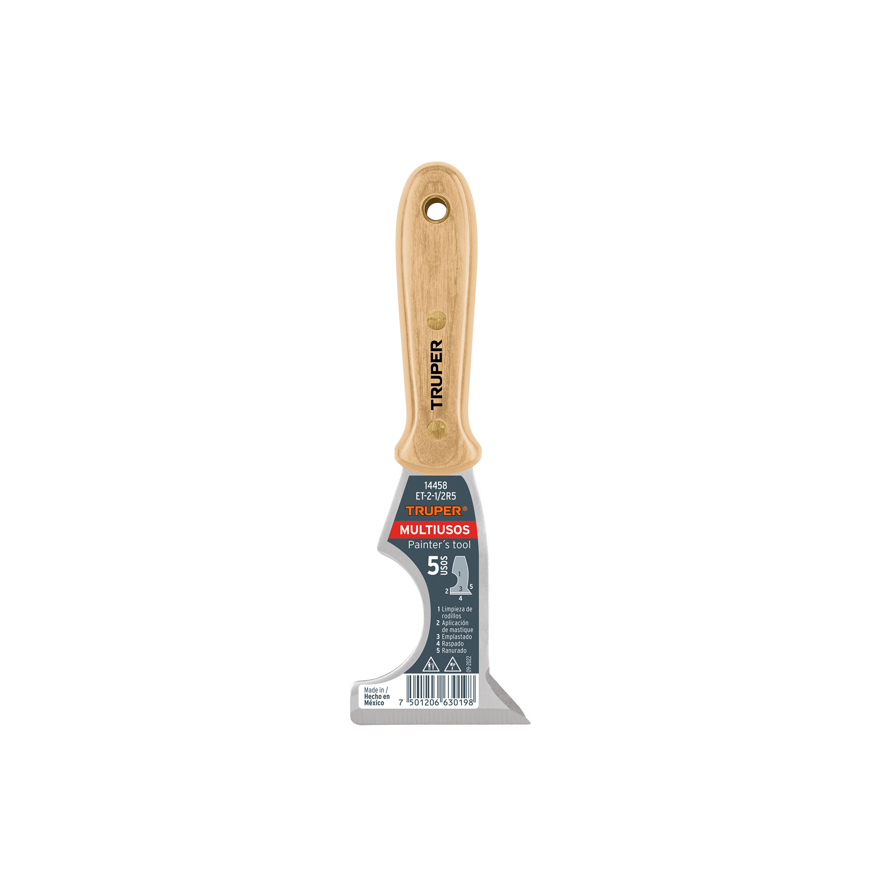 Espátula 2-1/2' de 5 usos con mango de madera, TRUPER - Imagen 2