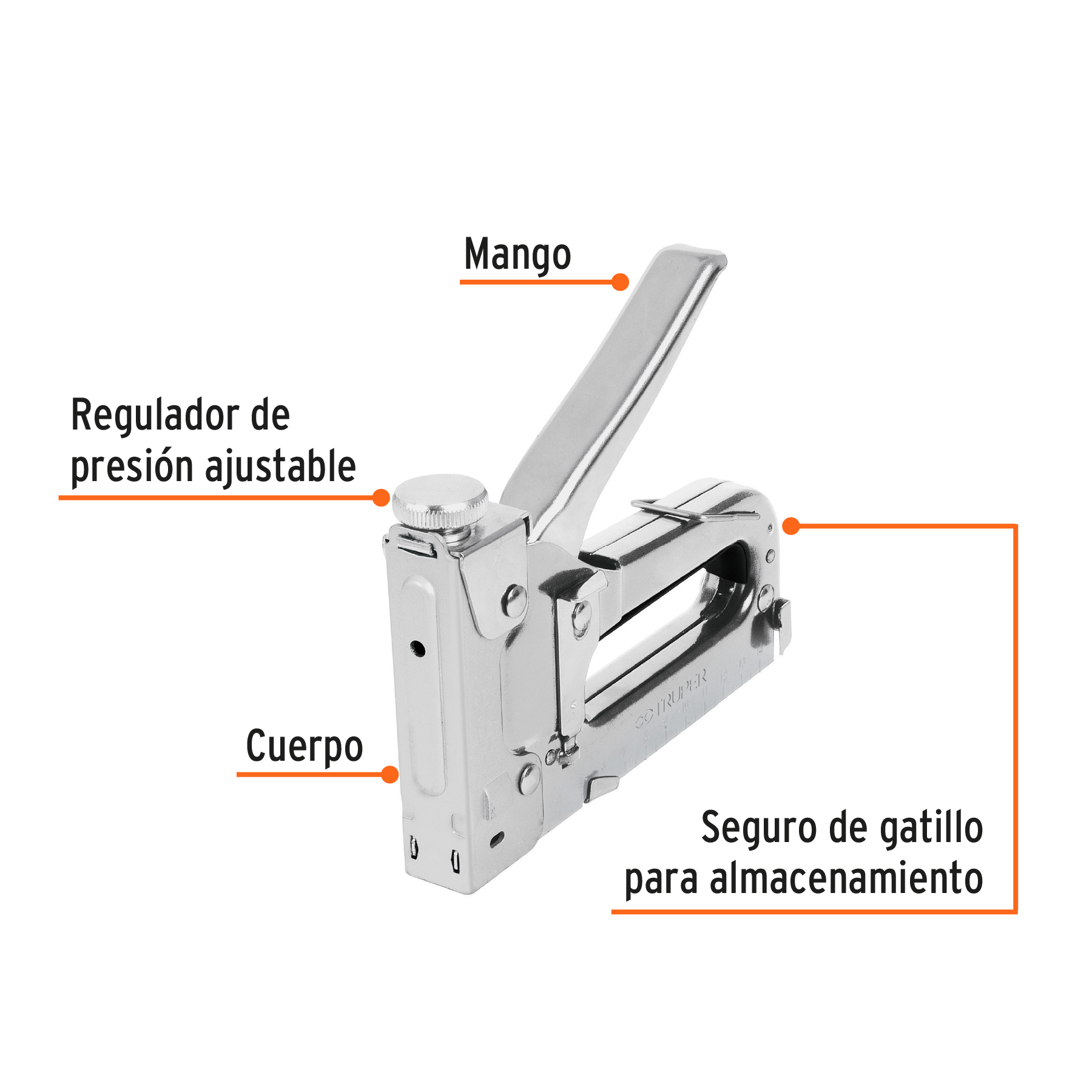 Engrapadora tipo pistola para ¼',5/16', 3/8', con 200 grapas - Imagen 3