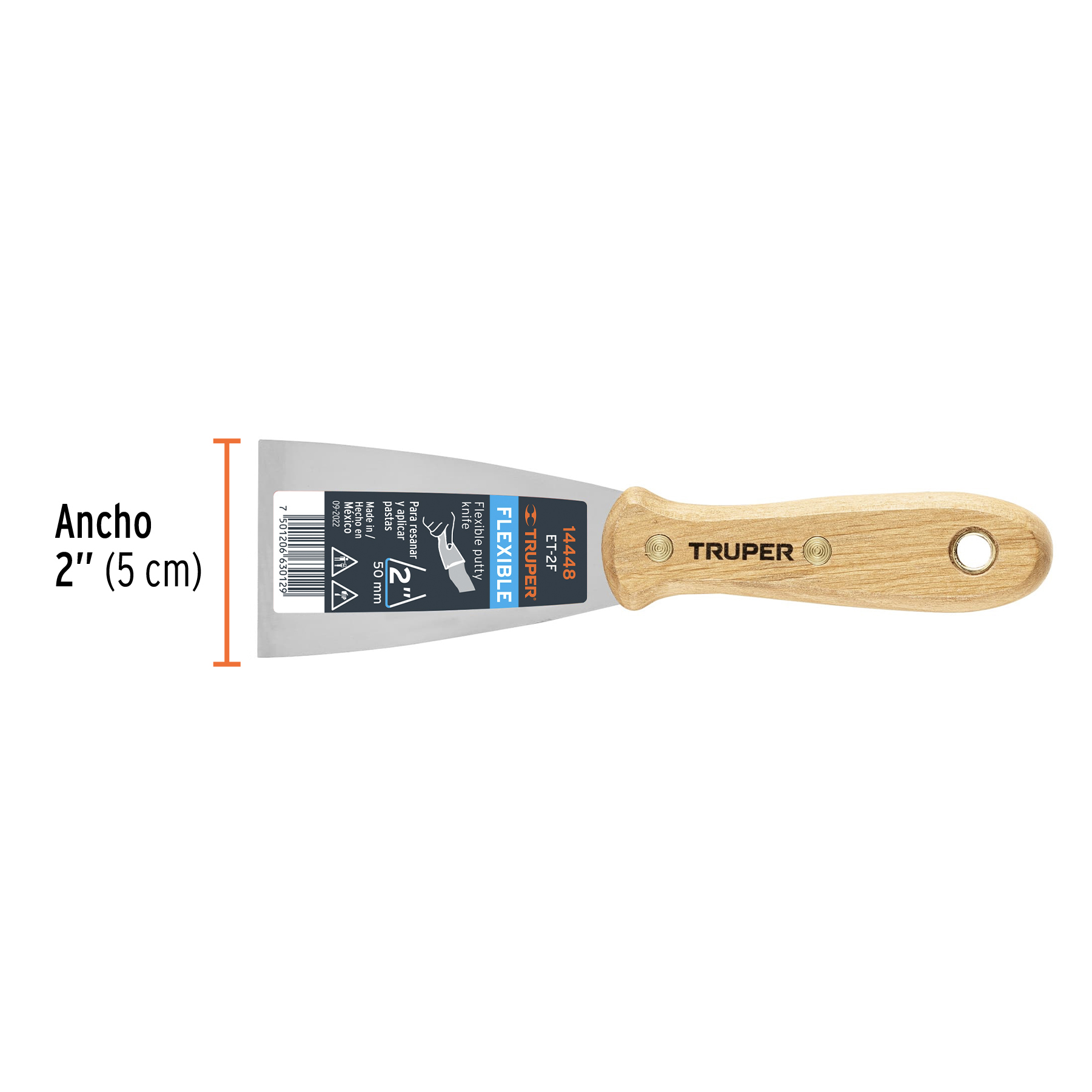 Espátula flexible 2' con mango de madera, TRUPER - Imagen 4