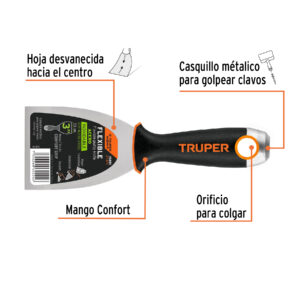 Espátula flexible 3' acero inoxidable, Comfort Grip, EXPERT - Imagen 3