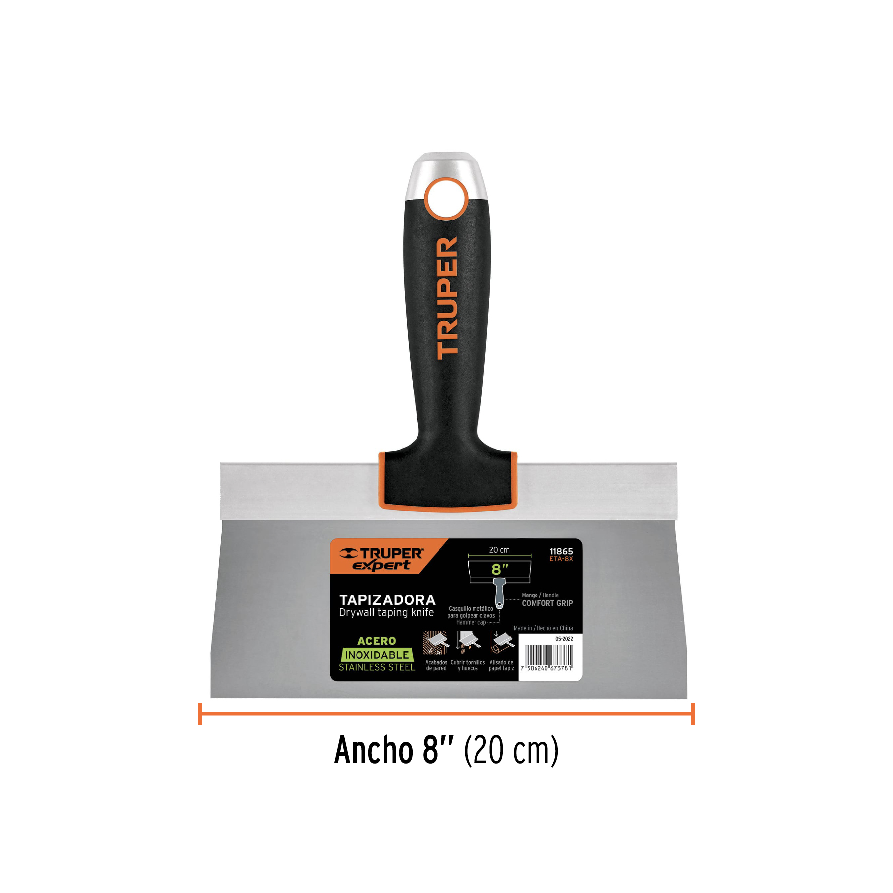 Espátula tapizadora de 8' acero inoxidable, TRUPER EXPERT - Imagen 4