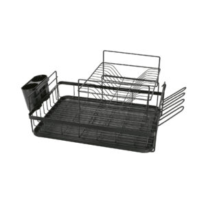 Escurridor negro de acero con 2 niveles para trastes, grande - Imagen 2