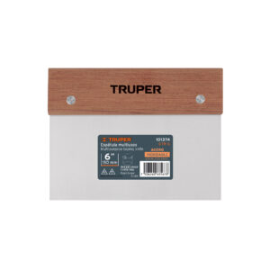 Espátula rectangular 6' x 3' acero inoxidable, mango madera