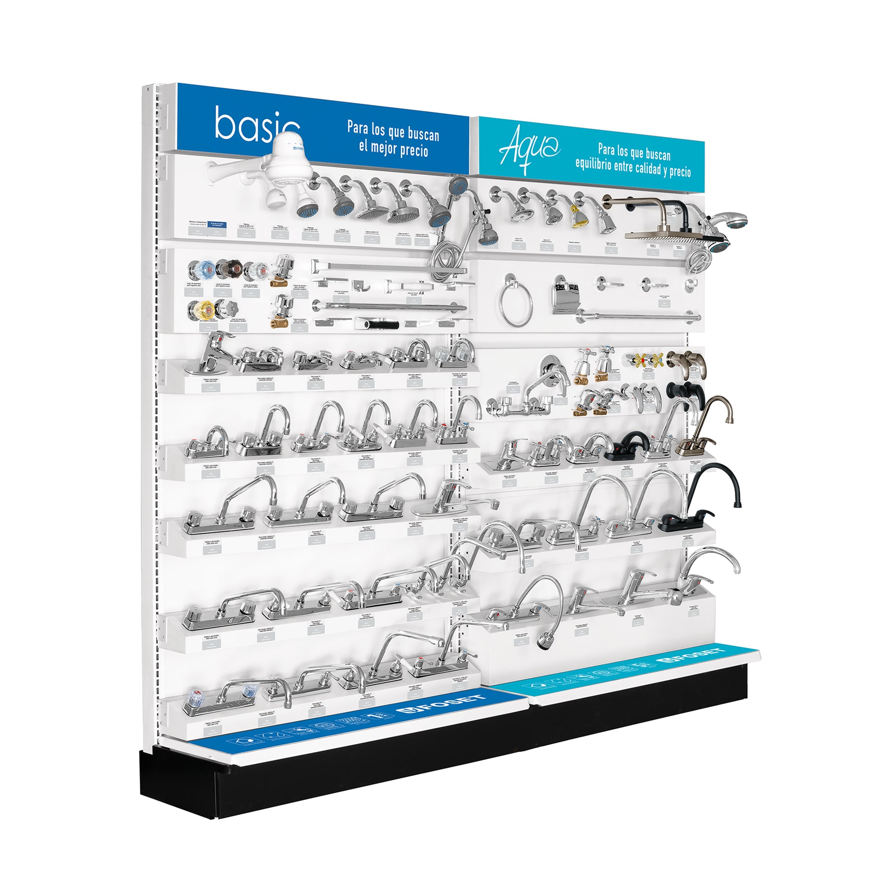 Exhibidor tipo góndola, FOSET BASIC AQUA - Imagen 2
