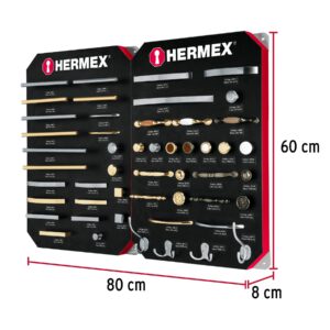 Exhibidor con jaladeras y perillas, 2 tableros, HERMEX - Imagen 3
