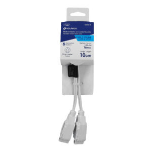 Mini extensión eléctrica doméstica dual 10 cm, blanca - Imagen 5