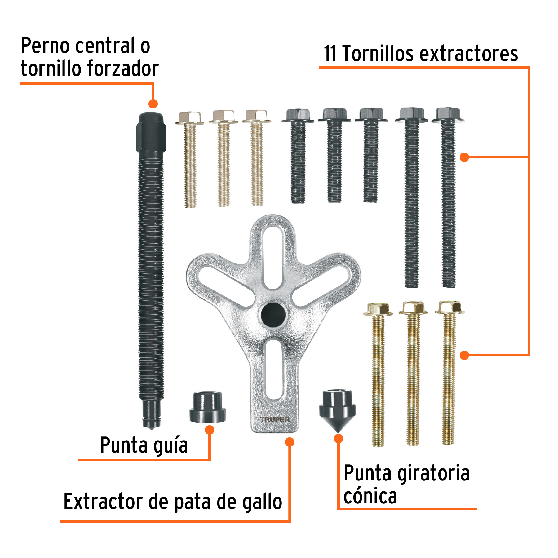 Extractor pata de gallo, 15 piezas, TRUPER - Imagen 3
