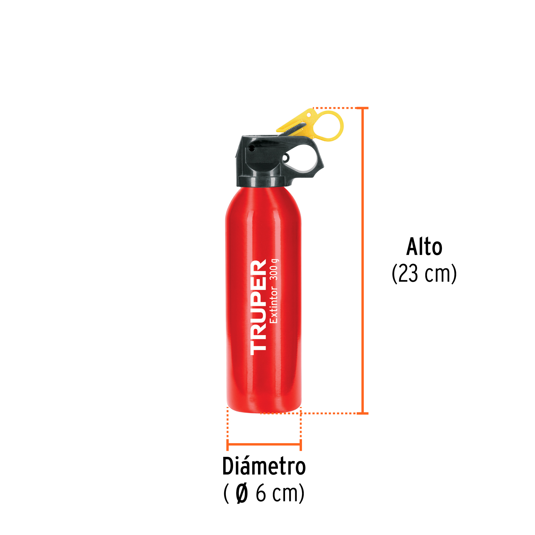 Extintor portátil desechable 300 g, polvo tipo ABC, TRUPER - Imagen 5