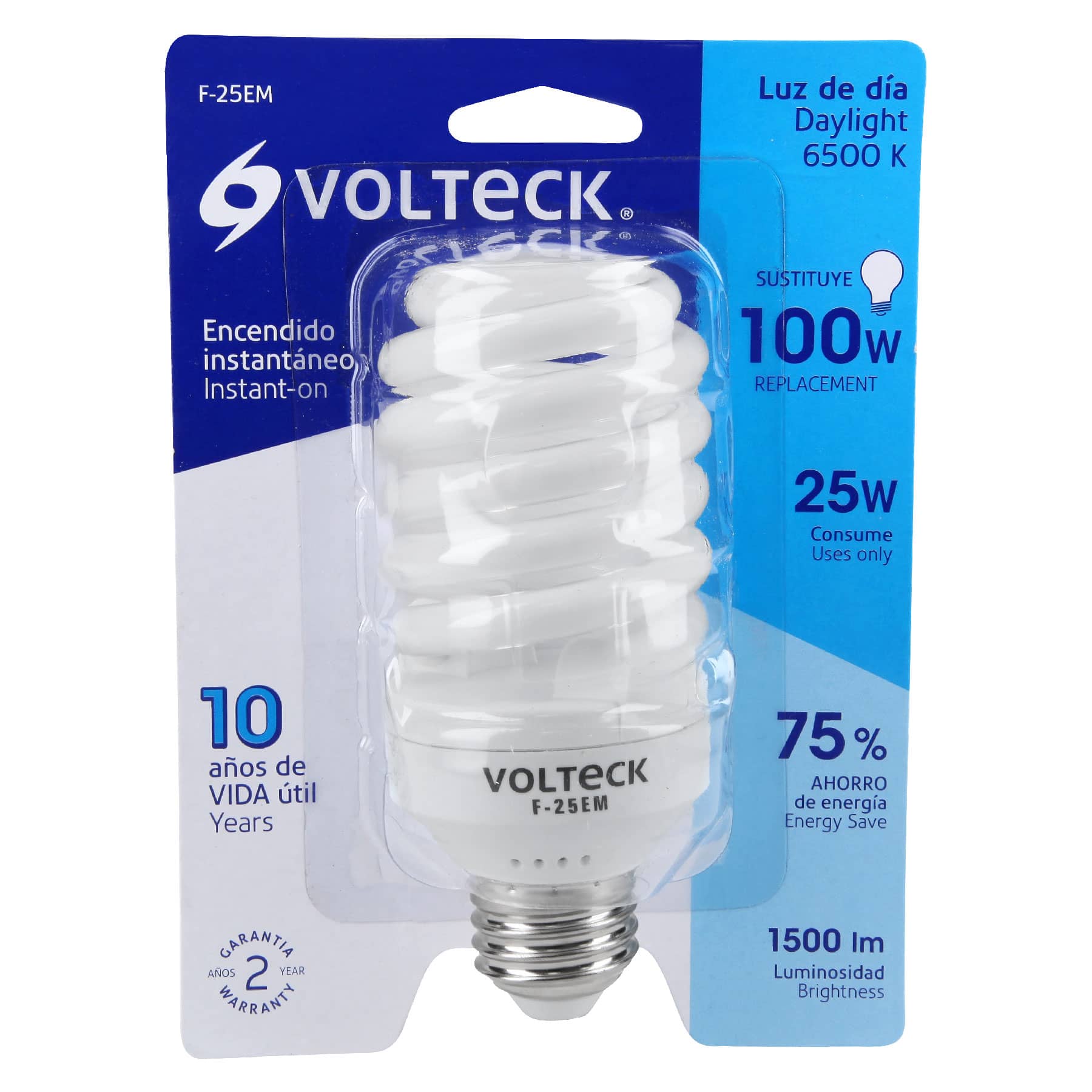 Lámpara espiral mini T2 25 W luz de día en blíster, VOLTECK - Imagen 5