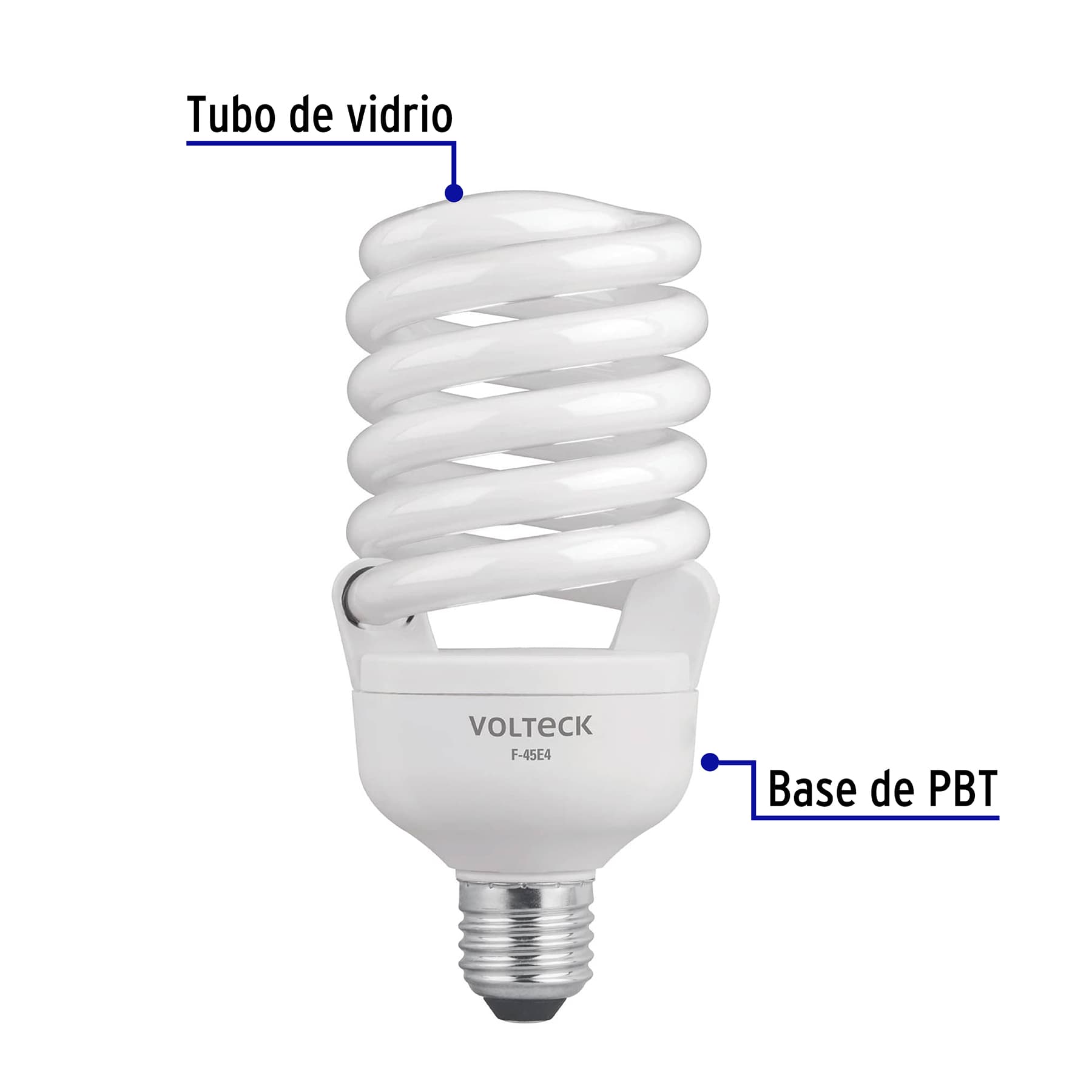 Lámpara espiral T4 45 W alta potencia luz de día, caja - Imagen 3
