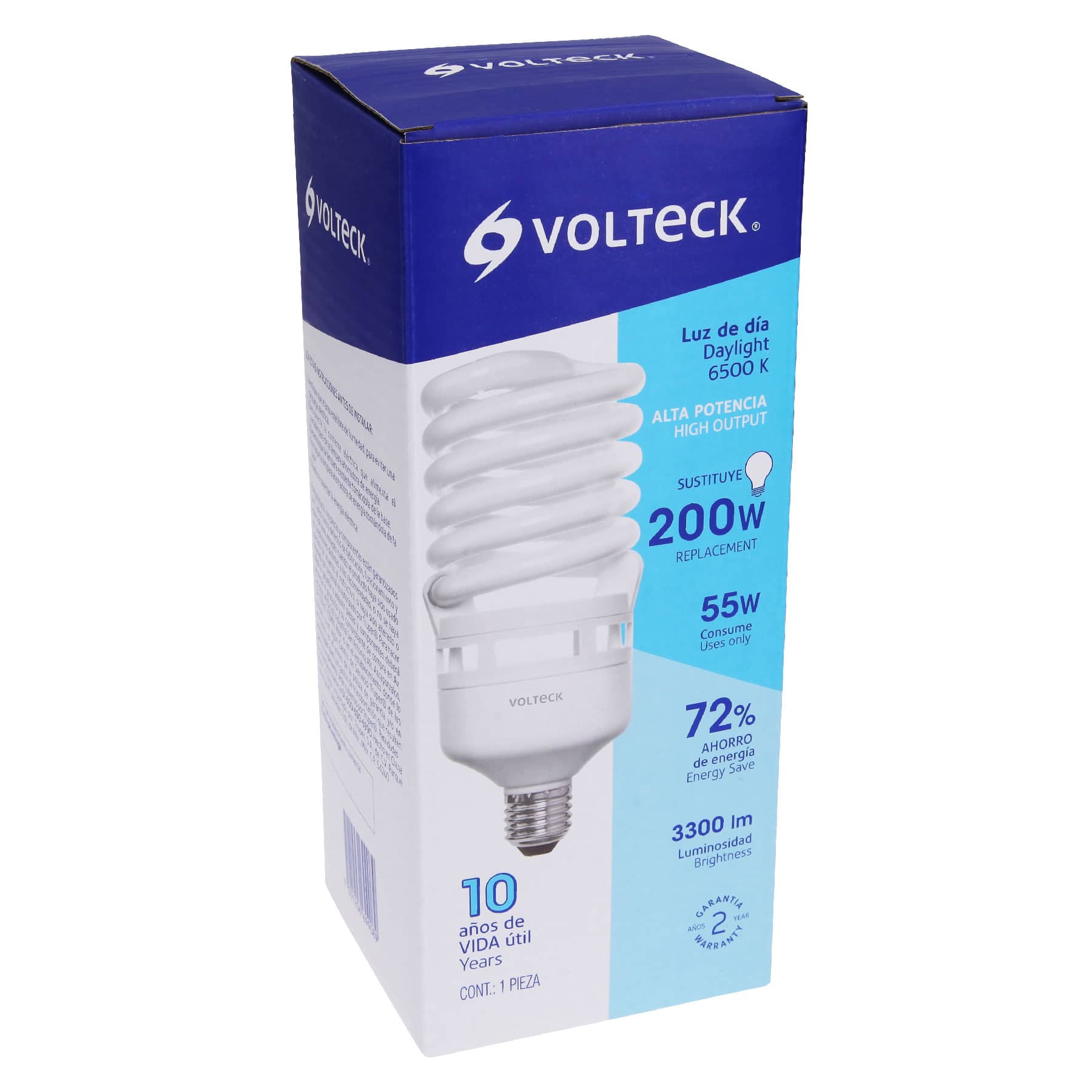 Lámpara espiral T4 55 W alta potencia luz de día, caja - Imagen 5
