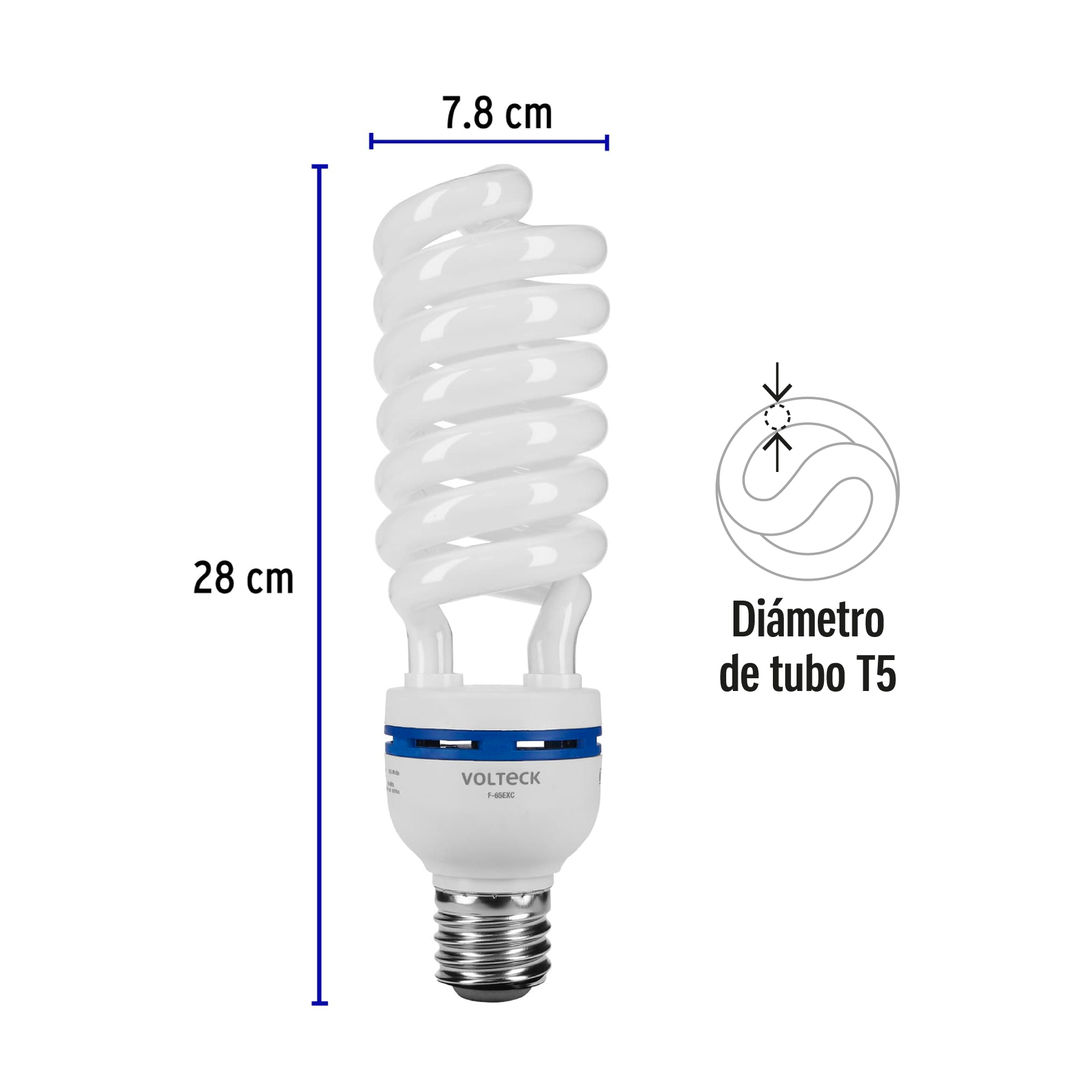 Lámpara espiral 65 W, base mogul E39, 220 V, luz día, caja - Imagen 4