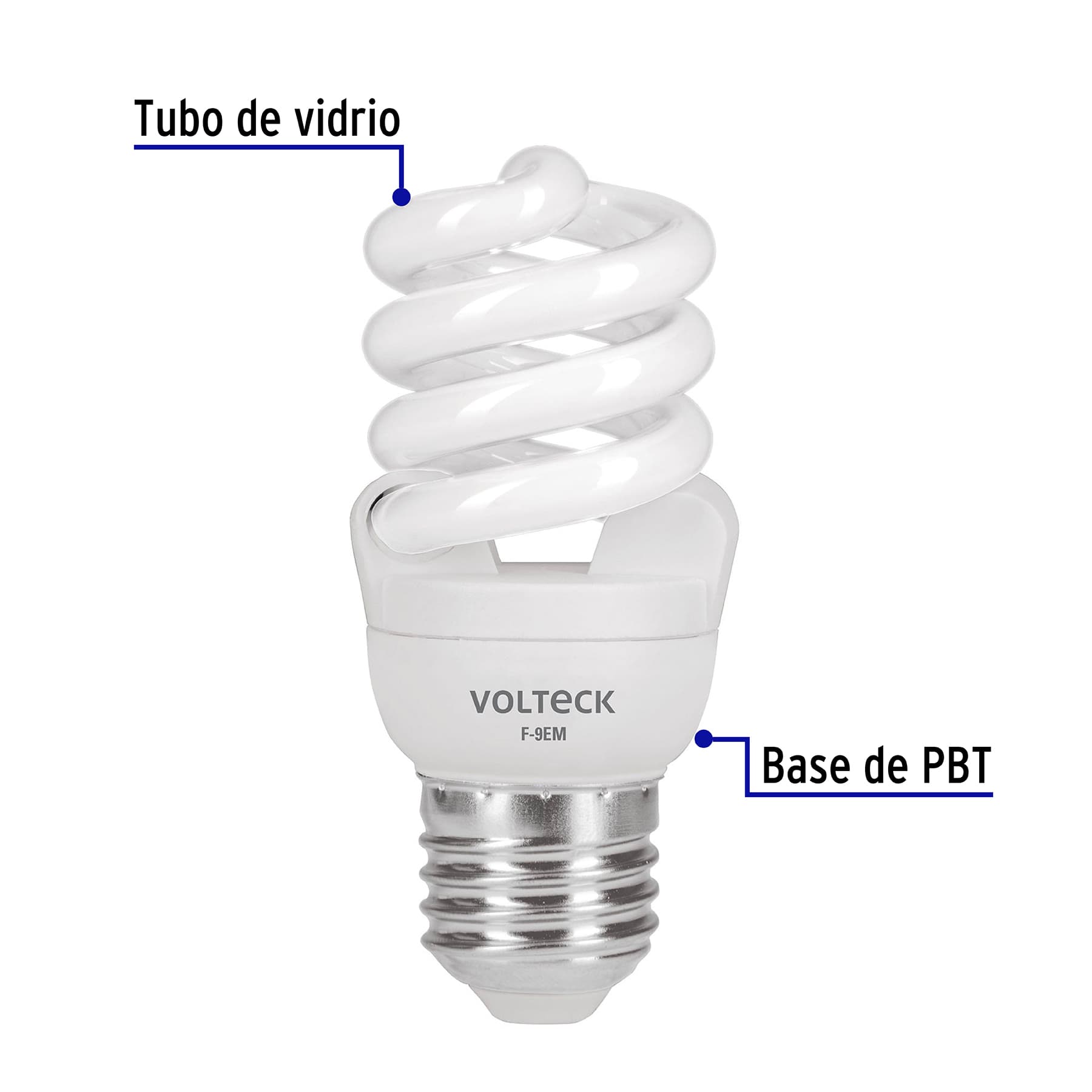 Lámpara espiral mini T2 9 W luz de día en blíster, VOLTECK - Imagen 3
