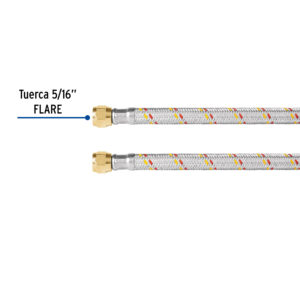 Manguera para gas, aluminio, 5/16' flare, 250cm, FOSET BASIC - Imagen 4