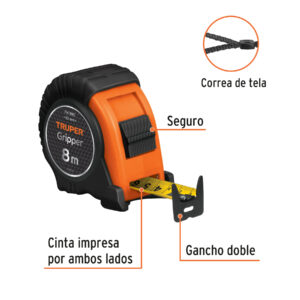 Flexómetro contra impactos 8 m cinta 25 mm grad. métrica - Imagen 3