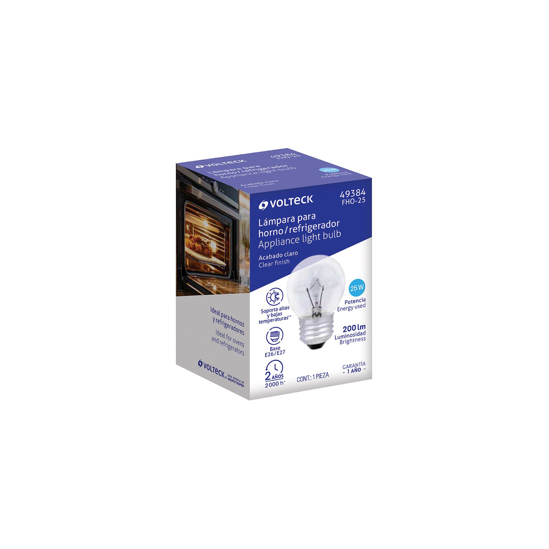 Foco incandescente 25W para horno/refrigerador, transparente - Imagen 7