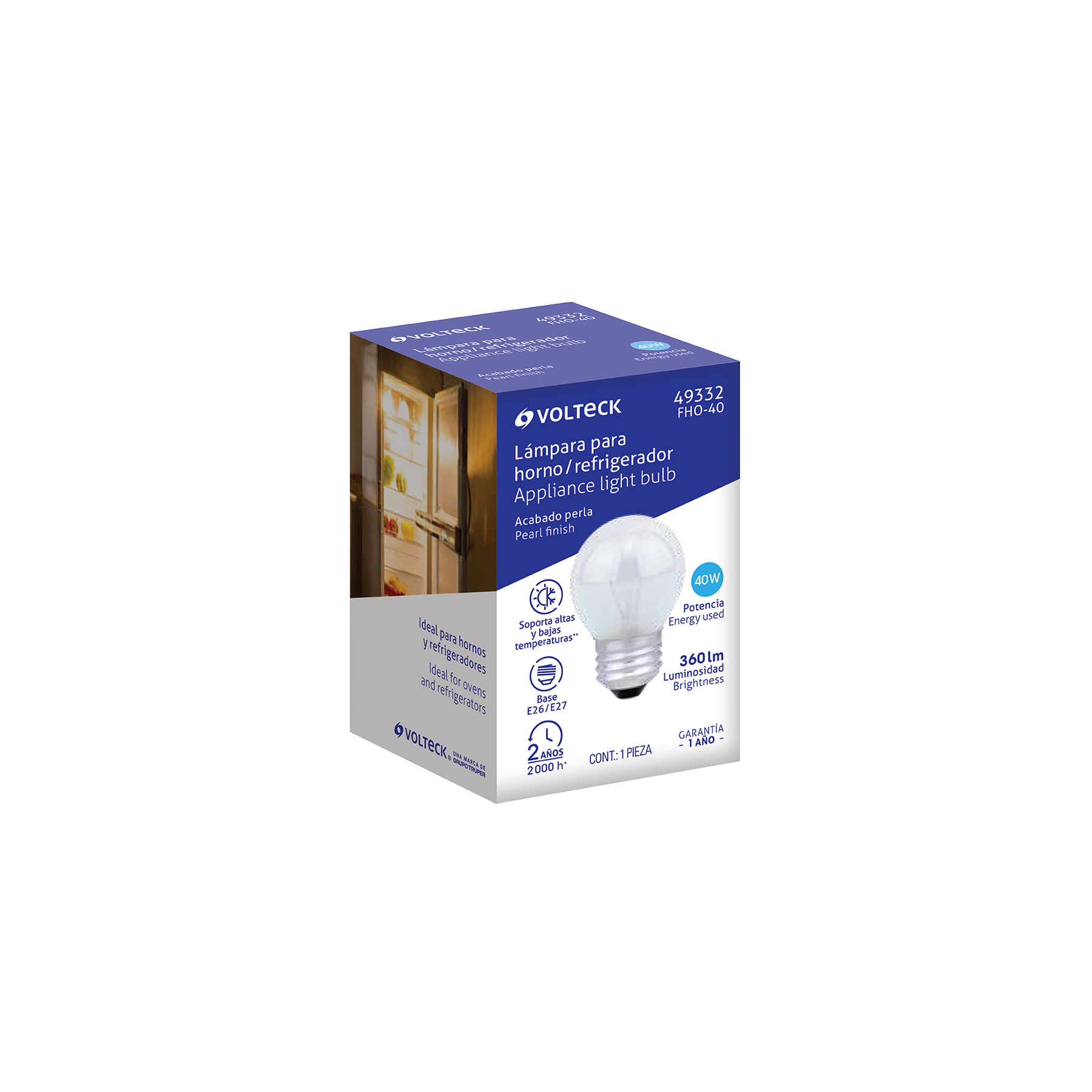 Foco incandescente 40W para horno/refrigerador, perla - Imagen 7