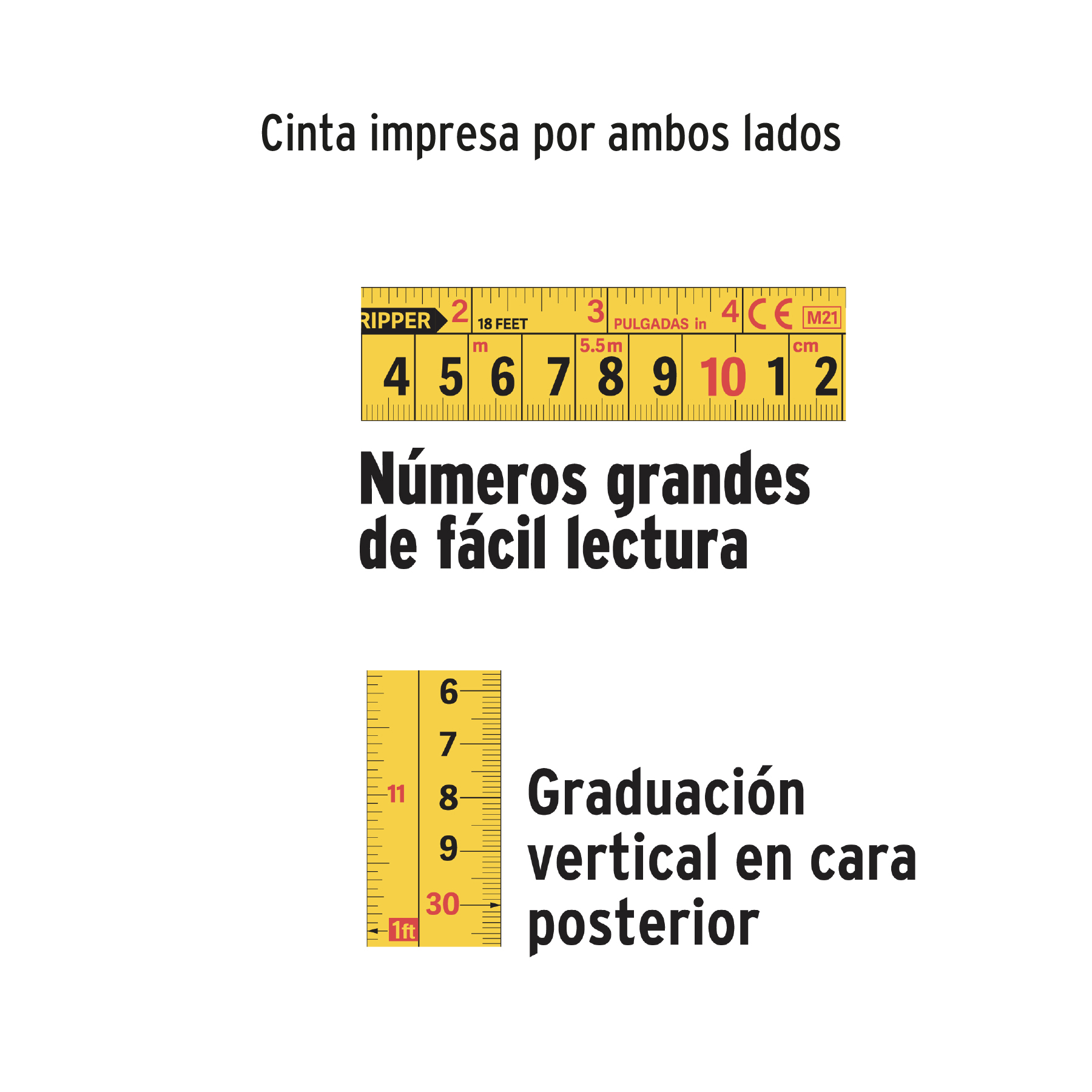 Flexómetro industrial contra impactos 5.5 m cinta 25 mm - Imagen 5
