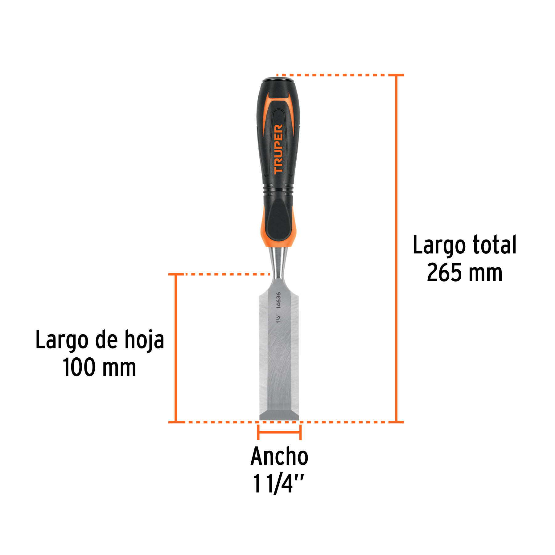 Formón 1-1/4' mango Comfort Grip, TRUPER - Imagen 5
