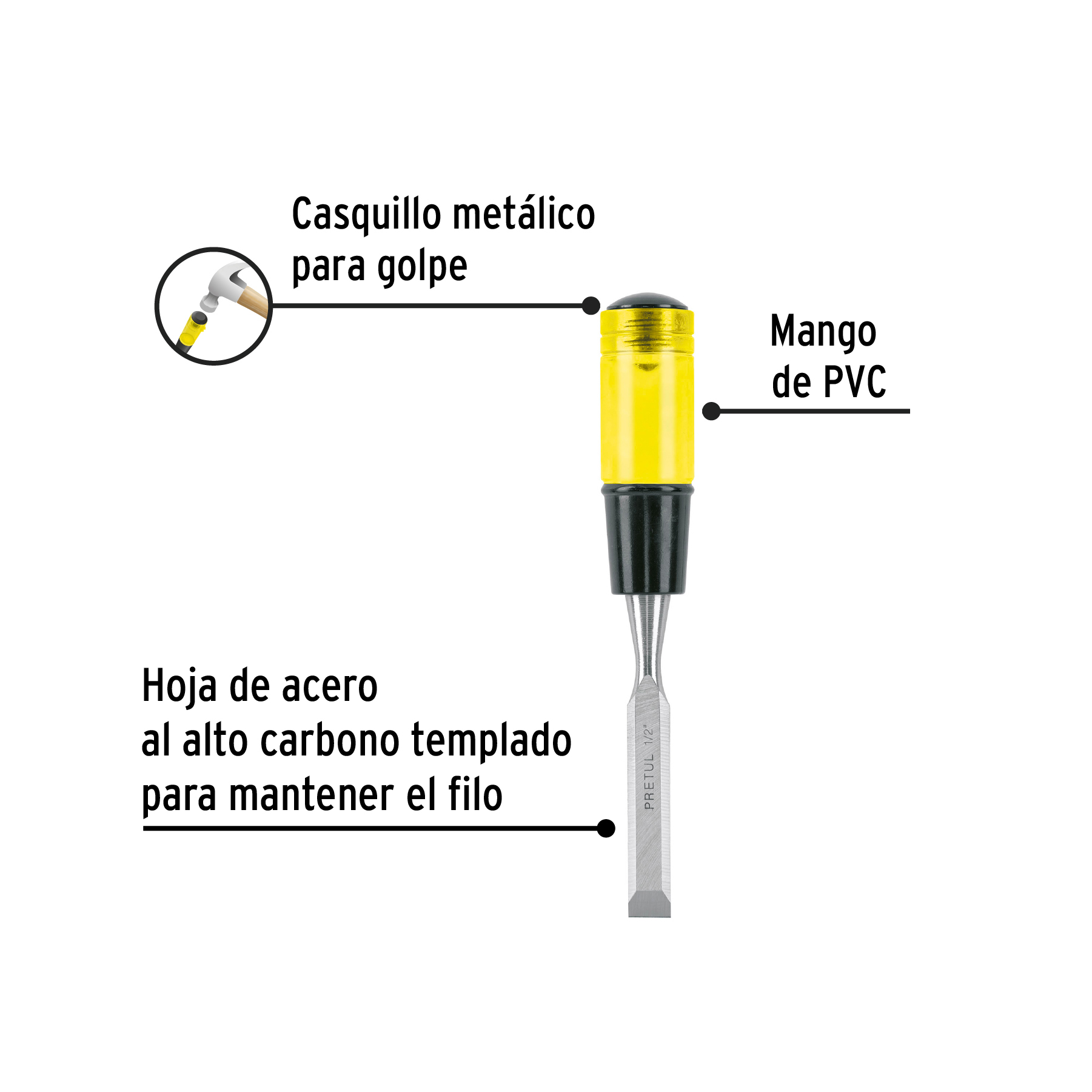 Formón 1/2', PRETUL - Imagen 4
