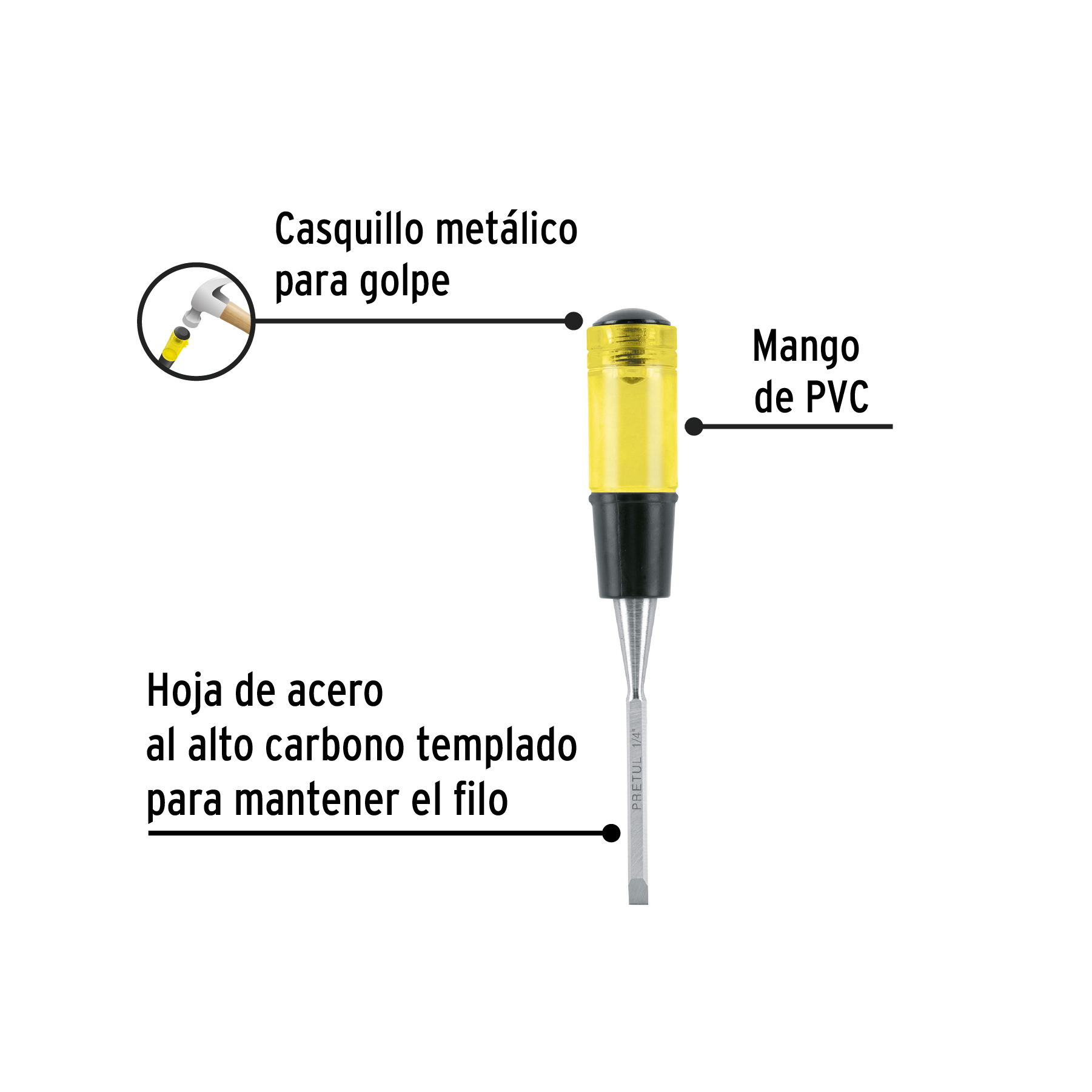 Formón 1/4', PRETUL - Imagen 4