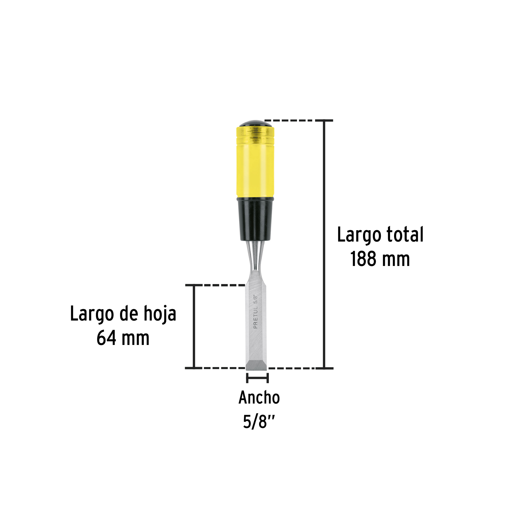 Formón 5/8', PRETUL - Imagen 5