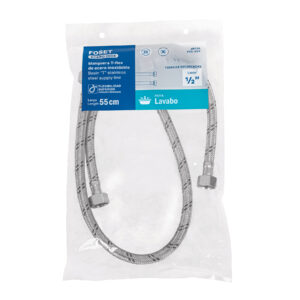 Manguera 'T' lavabo/fregadero,acero inox,1/2'x1/2'x1/2',55cm - Imagen 5