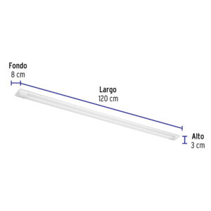 Luminario lineal LED 36W, 6500K, delgado, para gabinete - Imagen 3