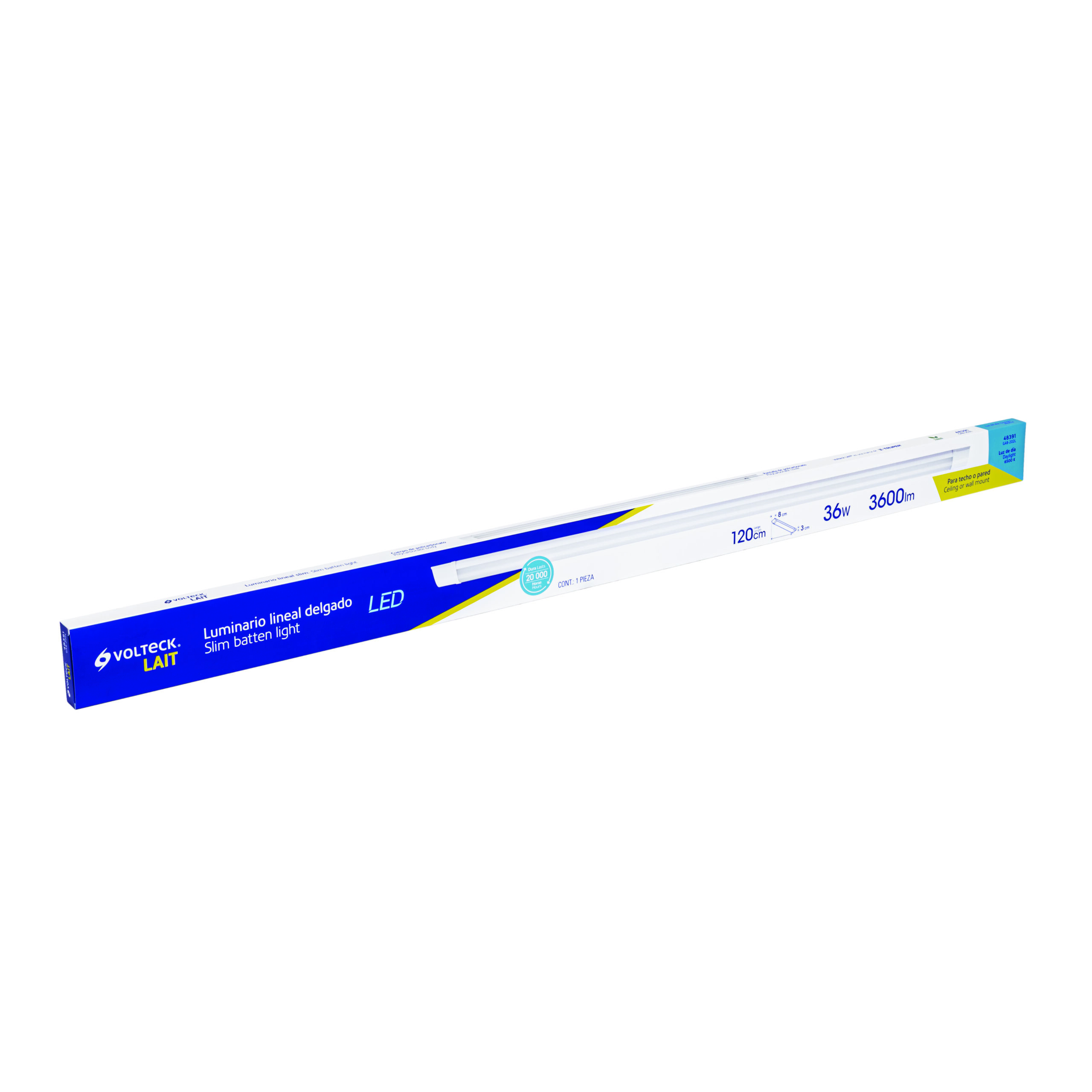 Luminario lineal LED 36W, 6500K, delgado, para gabinete - Imagen 7