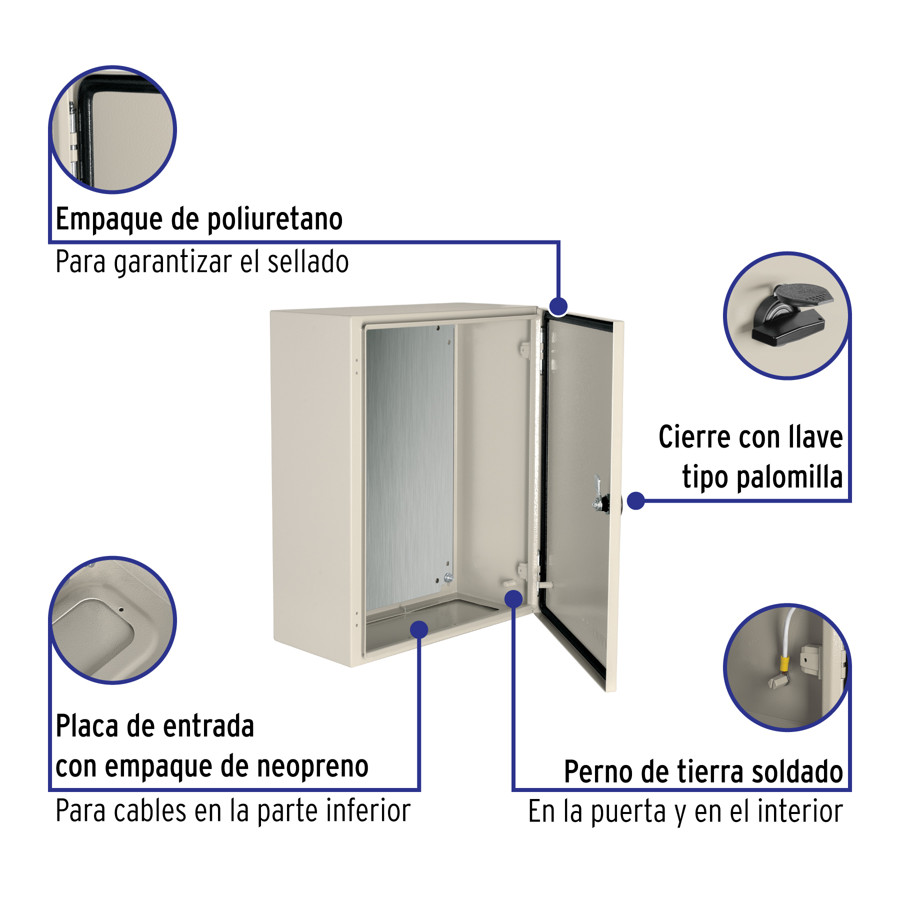 Gabinete metálico, 500 x 400 mm, VOLTECK - Imagen 3