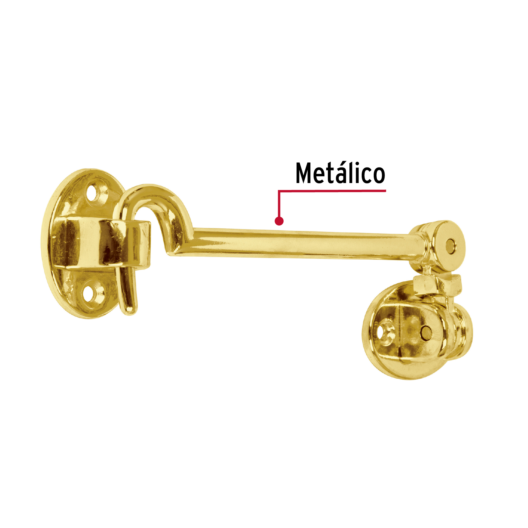 Gancho latonado para puerta, HERMEX - Imagen 4