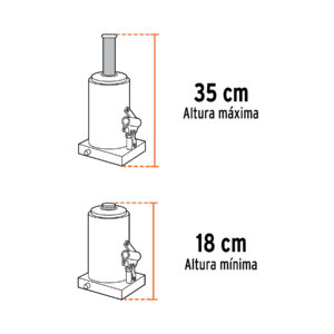 Gato hidráulico de botella de 2 Ton, TRUPER - Imagen 4