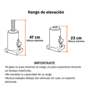 Gato hidráulico de botella de 8 Ton, TRUPER - Imagen 3