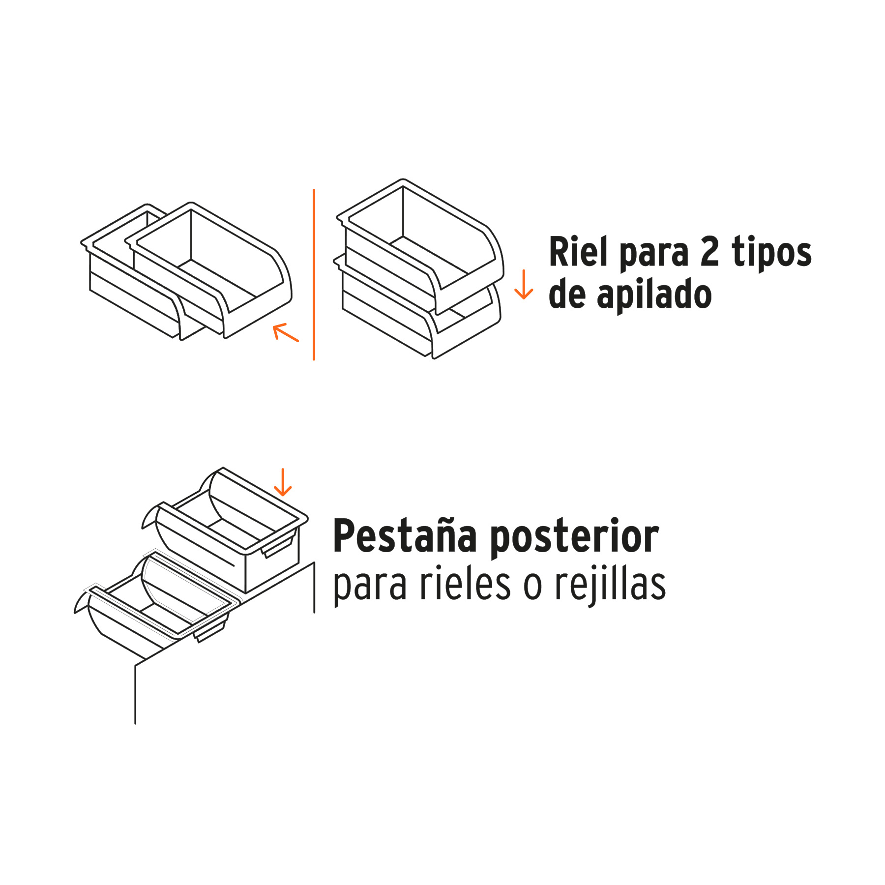 Gaveta apilable #5 de plástico, 41x31x18 cm, TRUPER - Imagen 5
