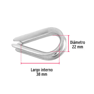 Bolsa con 10 guardacabos para cable de acero de 1/4', FIERO - Imagen 4