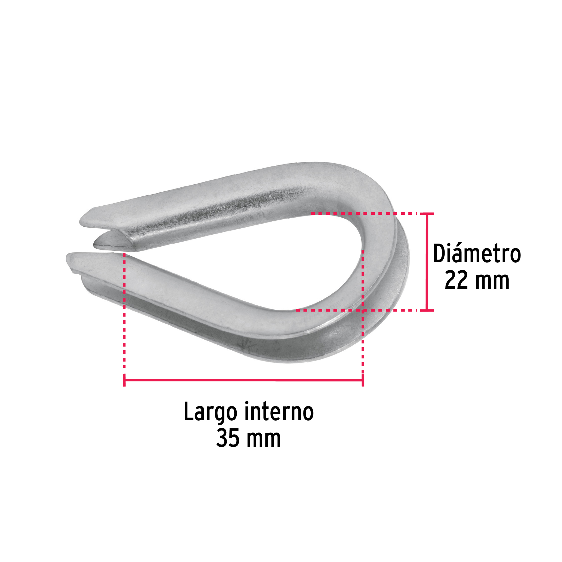 Bolsa con 10 guardacabos para cable de acero de 1/8', FIERO - Imagen 4